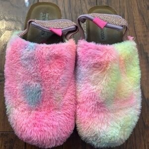 Steve Madden Girls' J-Cozee Tie-Dye Platform Slingback Mule Slippers